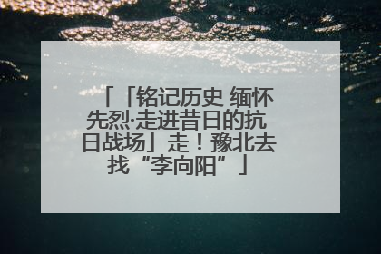 「铭记历史 缅怀先烈·走进昔日的抗日战场」走！豫北去找“李向阳”
