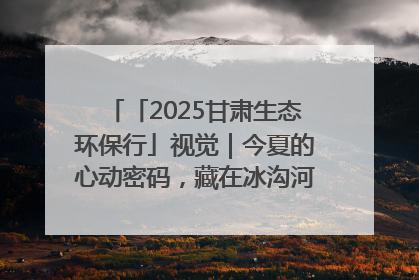 「2025甘肃生态环保行」视觉｜今夏的心动密码，藏在冰沟河的潋滟波光里