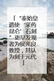 “秦始皇遣使‘采药昆仑’石刻”更早发现者为侯光良教授，其认为刻于元代