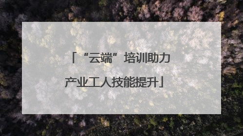 “云端”培训助力产业工人技能提升