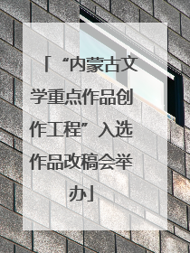 “内蒙古文学重点作品创作工程”入选作品改稿会举办