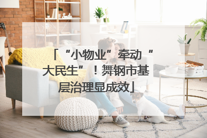 “小物业”牵动“大民生”！舞钢市基层治理显成效
