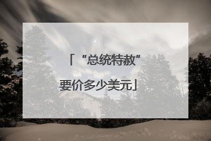 “总统特赦”要价多少美元
