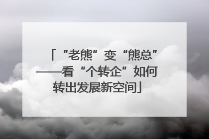 “老熊”变“熊总”——看“个转企”如何转出发展新空间