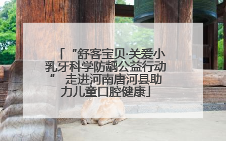 “舒客宝贝·关爱小乳牙科学防龋公益行动” 走进河南唐河县助力儿童口腔健康