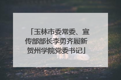 玉林市委常委、宣传部部长李勇齐履新贺州学院党委书记