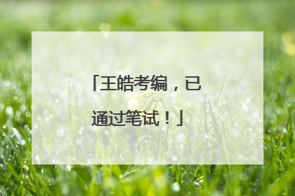 王皓考编，已通过笔试！