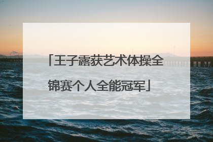 王子露获艺术体操全锦赛个人全能冠军
