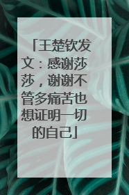 王楚钦发文：感谢莎莎，谢谢不管多痛苦也想证明一切的自己