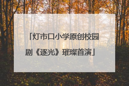 灯市口小学原创校园剧《逐光》璀璨首演