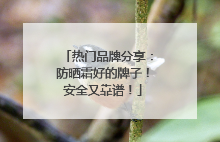 热门品牌分享：防晒霜好的牌子！安全又靠谱！