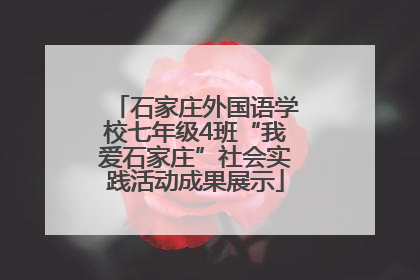 石家庄外国语学校七年级4班“我爱石家庄”社会实践活动成果展示