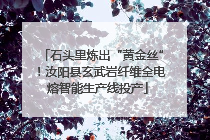 石头里炼出“黄金丝”！汝阳县玄武岩纤维全电熔智能生产线投产