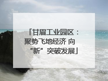 甘眉工业园区：聚势飞地经济 向“新”突破发展