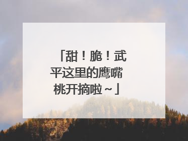 甜！脆！武平这里的鹰嘴桃开摘啦～