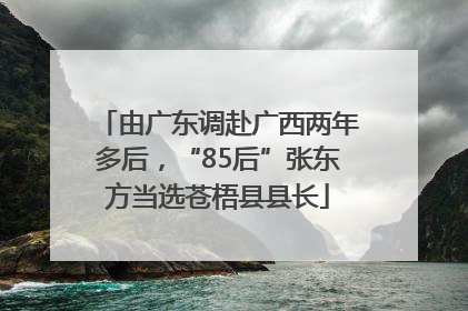 由广东调赴广西两年多后，“85后”张东方当选苍梧县县长
