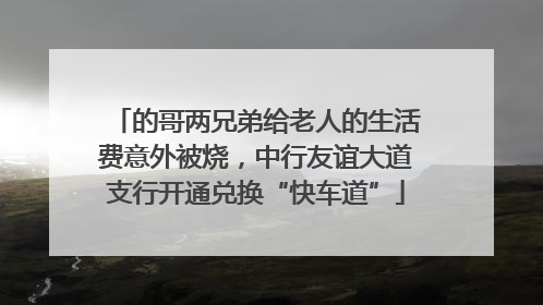 的哥两兄弟给老人的生活费意外被烧，中行友谊大道支行开通兑换“快车道”