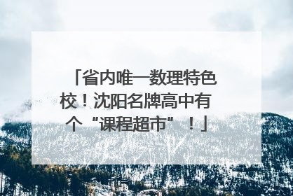 省内唯一数理特色校！沈阳名牌高中有个“课程超市”！