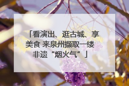 看演出、逛古城、享美食 来泉州撷取一缕非遗“烟火气”