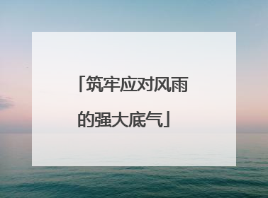 筑牢应对风雨的强大底气