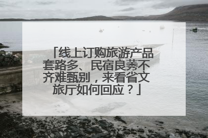 线上订购旅游产品套路多、民宿良莠不齐难甄别，来看省文旅厅如何回应？