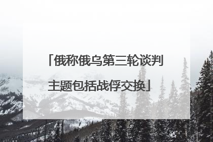 俄称俄乌第三轮谈判主题包括战俘交换