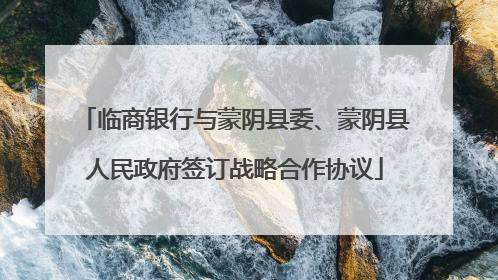 临商银行与蒙阴县委、蒙阴县人民政府签订战略合作协议