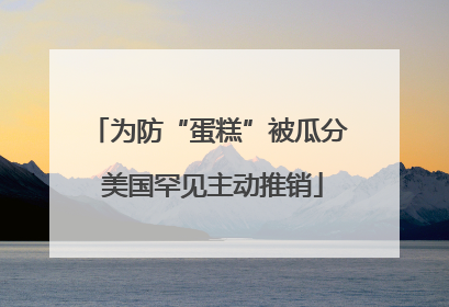 为防“蛋糕”被瓜分 美国罕见主动推销