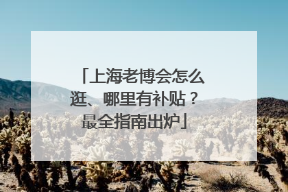 上海老博会怎么逛、哪里有补贴？最全指南出炉