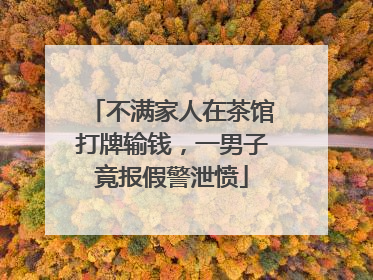 不满家人在茶馆打牌输钱，一男子竟报假警泄愤