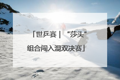 世乒赛｜“莎头”组合闯入混双决赛
