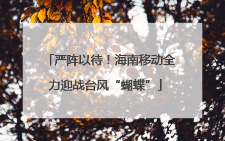 严阵以待！海南移动全力迎战台风“蝴蝶”