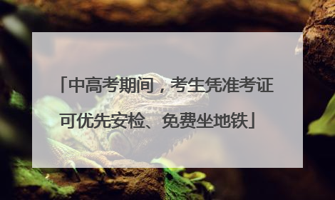 中高考期间，考生凭准考证可优先安检、免费坐地铁