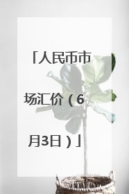 人民币市场汇价（6月3日）