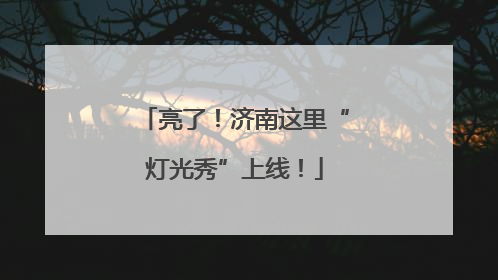 亮了！济南这里“灯光秀”上线！