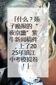 什么？扬子晚报的“夜京畿”紫牛新闻稿件，上了2025年镇江中考模拟卷！