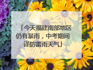 今天福建南部地区仍有暴雨，中考期间谨防雷雨天气
