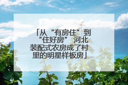 从“有房住”到“住好房” 河北装配式农房成了村里的明星样板房