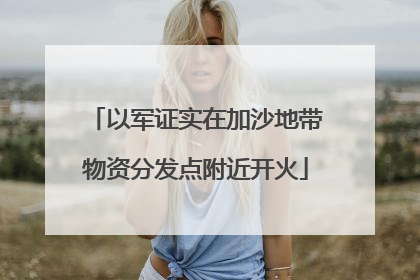 以军证实在加沙地带物资分发点附近开火