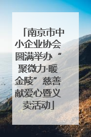 南京市中小企业协会圆满举办“聚微力·暖金陵”慈善献爱心暨义卖活动