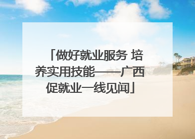 做好就业服务 培养实用技能——广西促就业一线见闻
