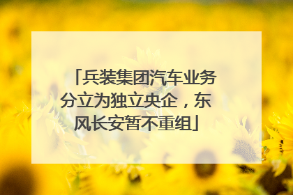兵装集团汽车业务分立为独立央企，东风长安暂不重组