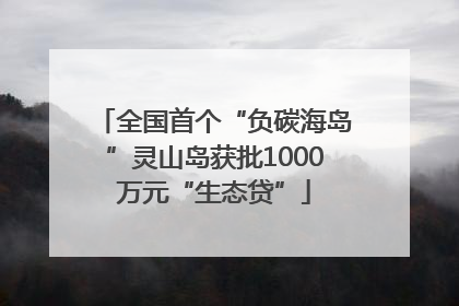 全国首个“负碳海岛”灵山岛获批1000万元“生态贷”