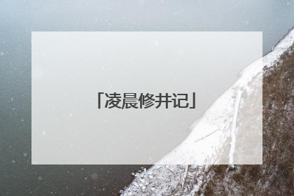凌晨修井记