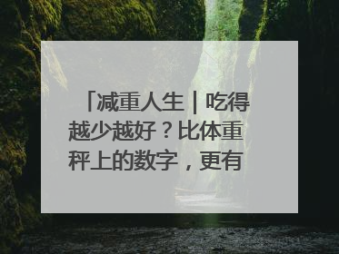 减重人生｜吃得越少越好？比体重秤上的数字，更有意义的是什么？