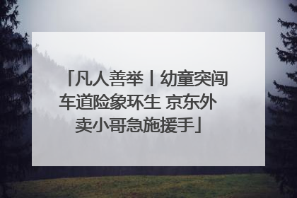 凡人善举丨幼童突闯车道险象环生 京东外卖小哥急施援手