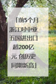 前5个月浙江对中亚五国进出口超200亿元 创历史同期新高