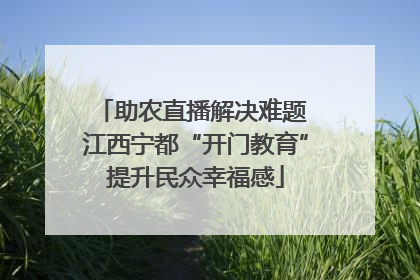 助农直播解决难题 江西宁都“开门教育”提升民众幸福感