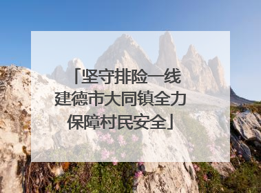 坚守排险一线 建德市大同镇全力保障村民安全