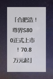 合肥造！尊界S800正式上市！70.8万元起